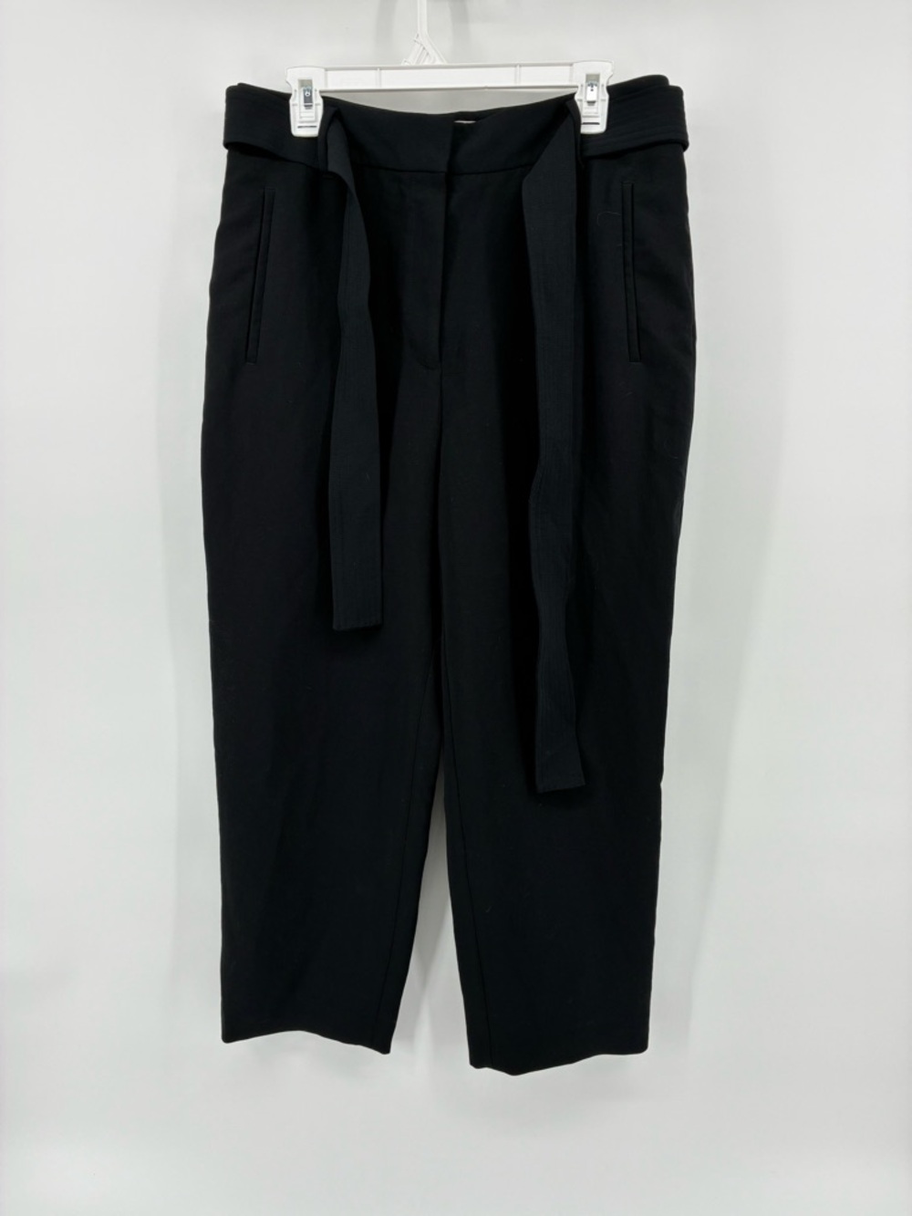 Black High-Rise Tie-Waist Pants